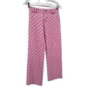 Frankies Bikinis Quilted Puffy Pants Women Small Pink High Rise Straight Spot